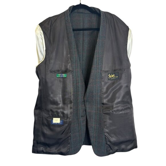 Vtg Alexander Julian Colours Gray Plaid Wool Cashmere Tweed Blazer 46R Classic‎ - Picture 7 of 8